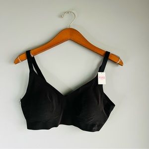NWT PINK L black bralette with padding